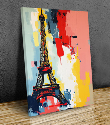 Paris Abstract Art  mounted canvas print ready to hang