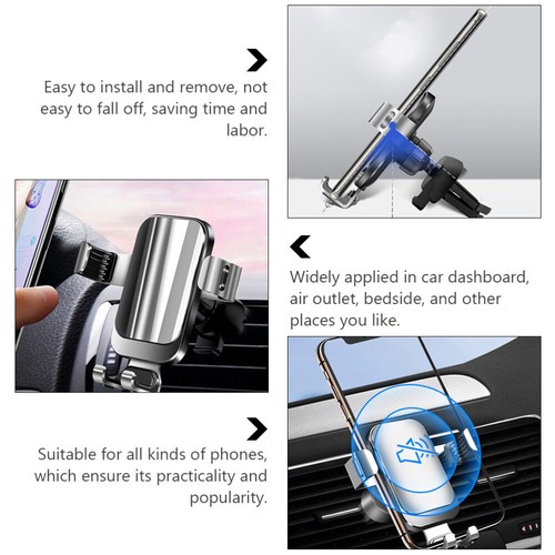Metal Gravity Bracket Cell Phone Holder Support Clip Car Vent Magnetic - 第 6/12 張圖片