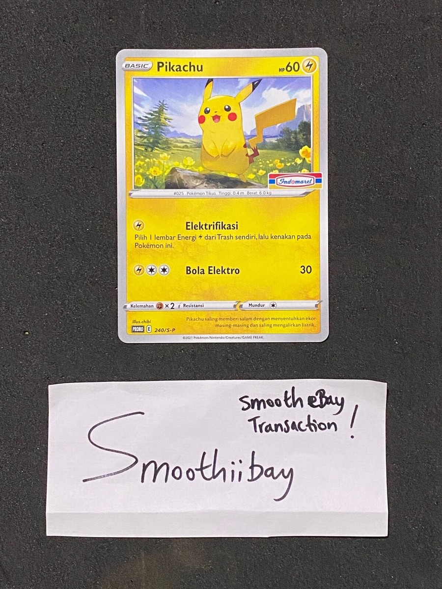 Pikachu 240/S-P Pokemon Card Indonesia Exclusive Promo Indomaret