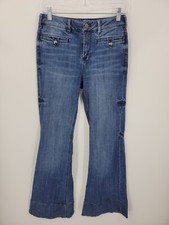 Pilcro Anthropologie Jeans Womens 26 Superscript Medium Wash Flare Leg Denim