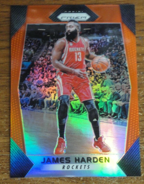 James Harden 2017-18 Panini Prizm Orange Holo Prizm #251 Houston Rockets 43/49
