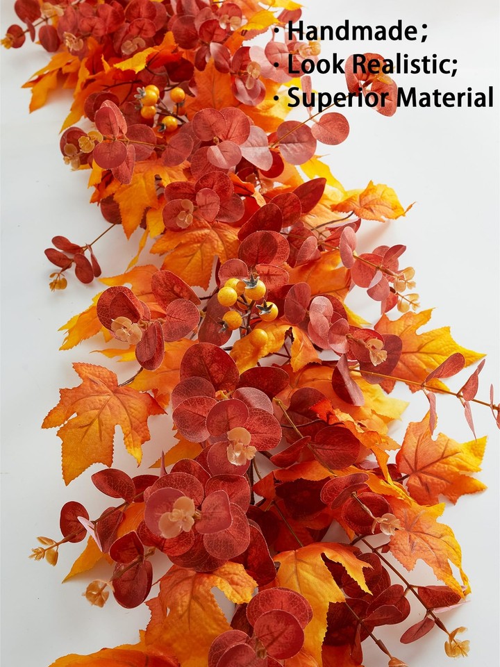 Thanksgiving Decorations Fall Decor Fall Garland 9FT Autumn