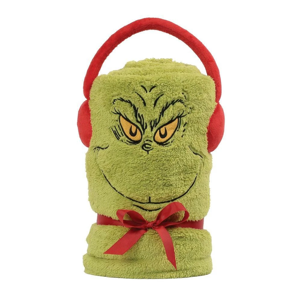 Department 56 Snowpinion Santa Grinch Throw Blanket