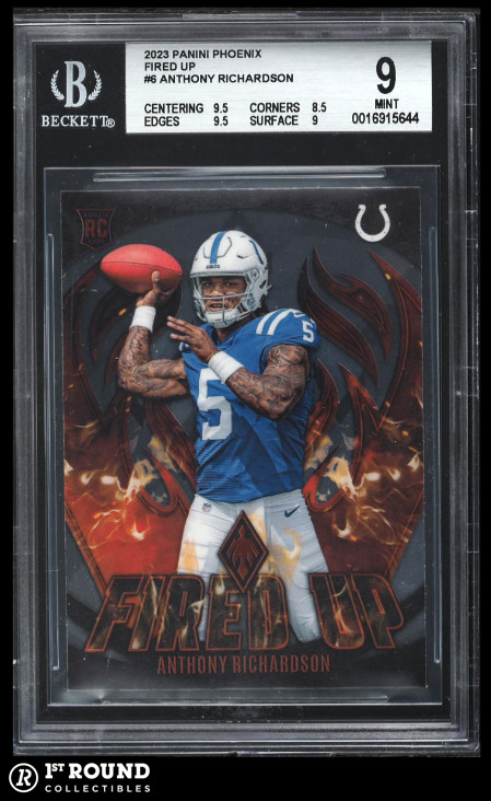 Anthony Richardson BGS 9: 2023 Panini Phoenix Fired Up Rookie Highest Subs POP 2
