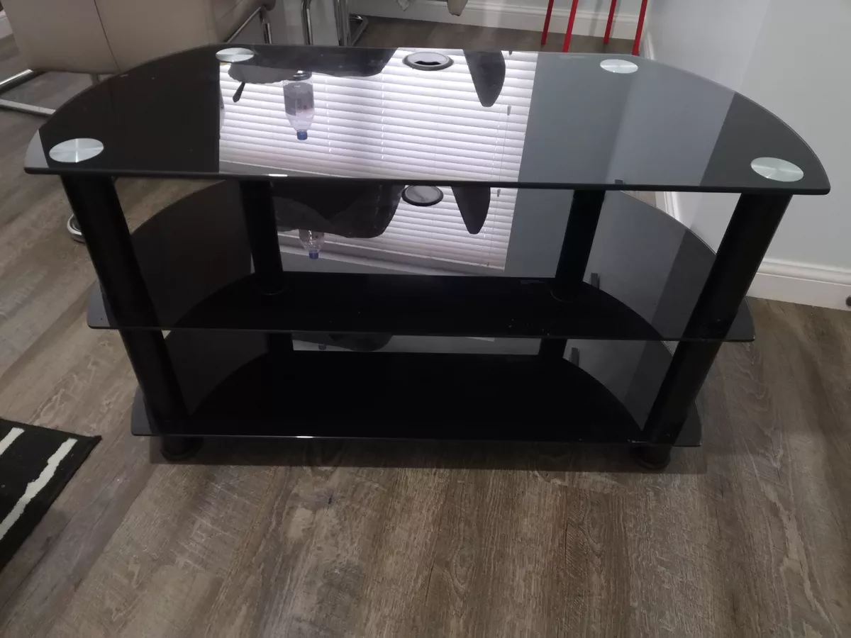Black glass deals tv stand ebay