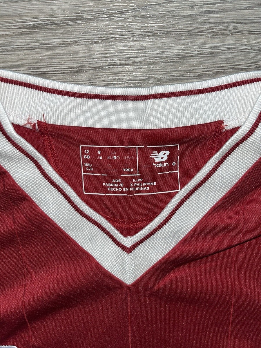 Liverpool FC New Balance Red Jersey 125 Years Anniversary Boys Sz