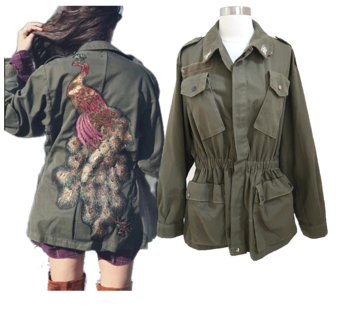 LF FURST OF A KIND Peacock Sequin Army Jacket One Size eBay