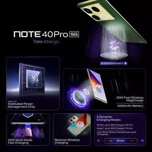 Infinix Note 40 Pro 5G sbloccato in fabbrica Dual SIM 8GB RAM 256GB GLOBAL RO... - Foto 4 di 13