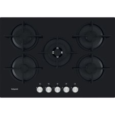 Hotpoint HGS72SBK Built In 73cm 5 Burners Black Gas Hob