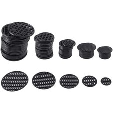 1set about 200pcs Plastic Mesh Circular Gasket Black 25 65x1.5mm 200pcs/set
