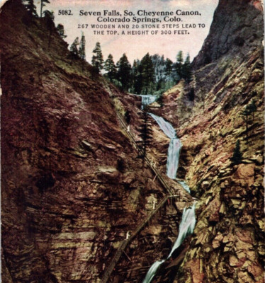 Canon Colorado Seven Falls South Cheyenne Postcard Vintage