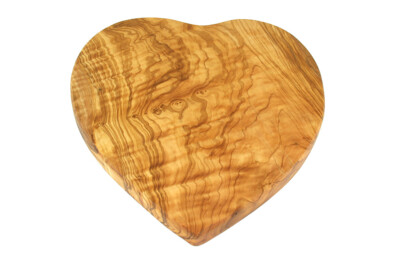 D.O.M.  Frühstücksbrett Herzform 25 x 24 cm aus OLIVENHOLZ Holz