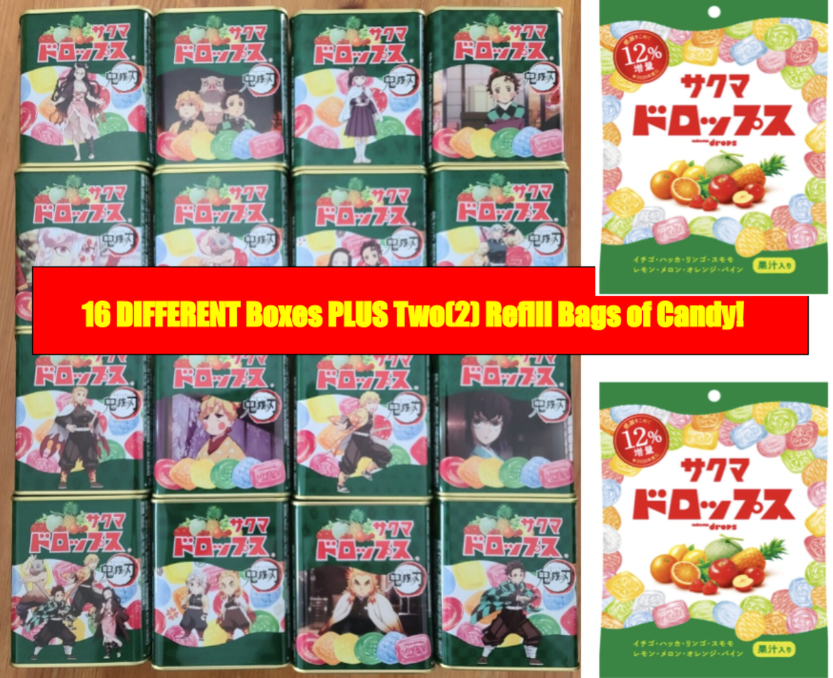 LIMITED TIME SALE Demon Slayer Sakuma Drops Candy Set of 16 Tins