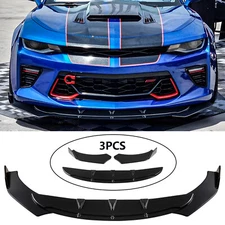 Front Bumper Lip Spoiler Lower Splitter Chin Glossy Black For Chevrolet Camaro