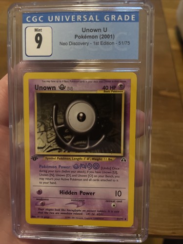 Unown [U] (1st Edition) graded CGC 9 for sale on eBay