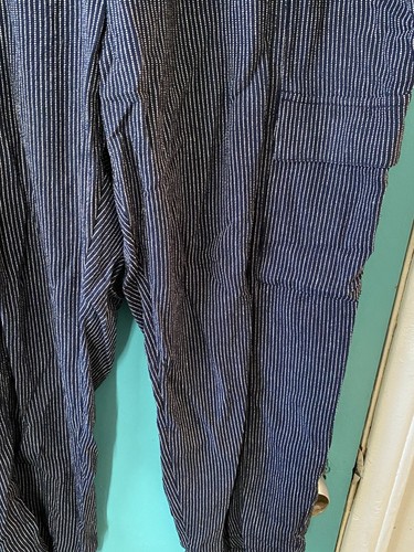 Old Navy Blue with white pistripe cargo lounge pants with drawstring Size XL - Picture 2 of 10