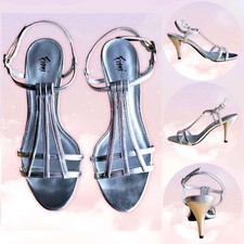 Fioni Night Silver Jane Adjustable High Heels Size 7