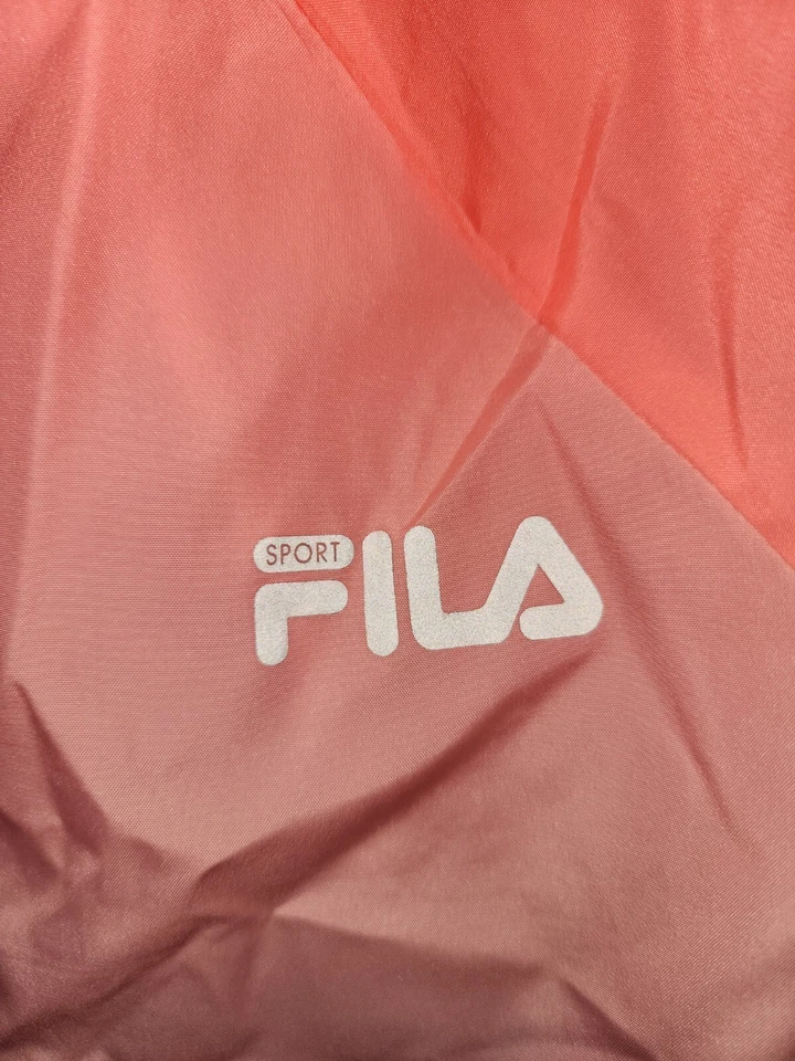Chaqueta deportiva Fila para mujer pequeña naranja rosa cortavientos sudadera con capucha cremallera completa Foto 4 de 4