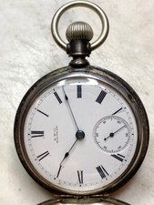 Antique A.W. CO. WALTHAM Pocket Watch DUEBER Coin Silver. 1883 Grade: Wm. ELLERY