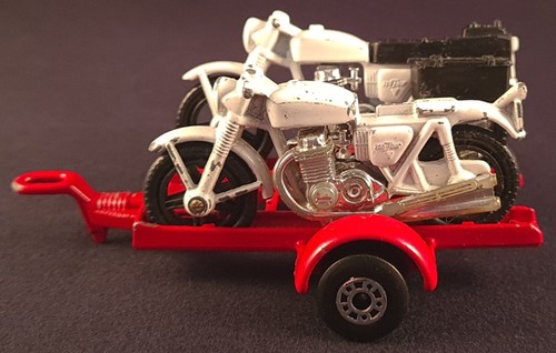 Vintage Matchbox Super Kings K-91 Motorcycle Trailer With Hondas 1970-80's - Picture 4 of 15