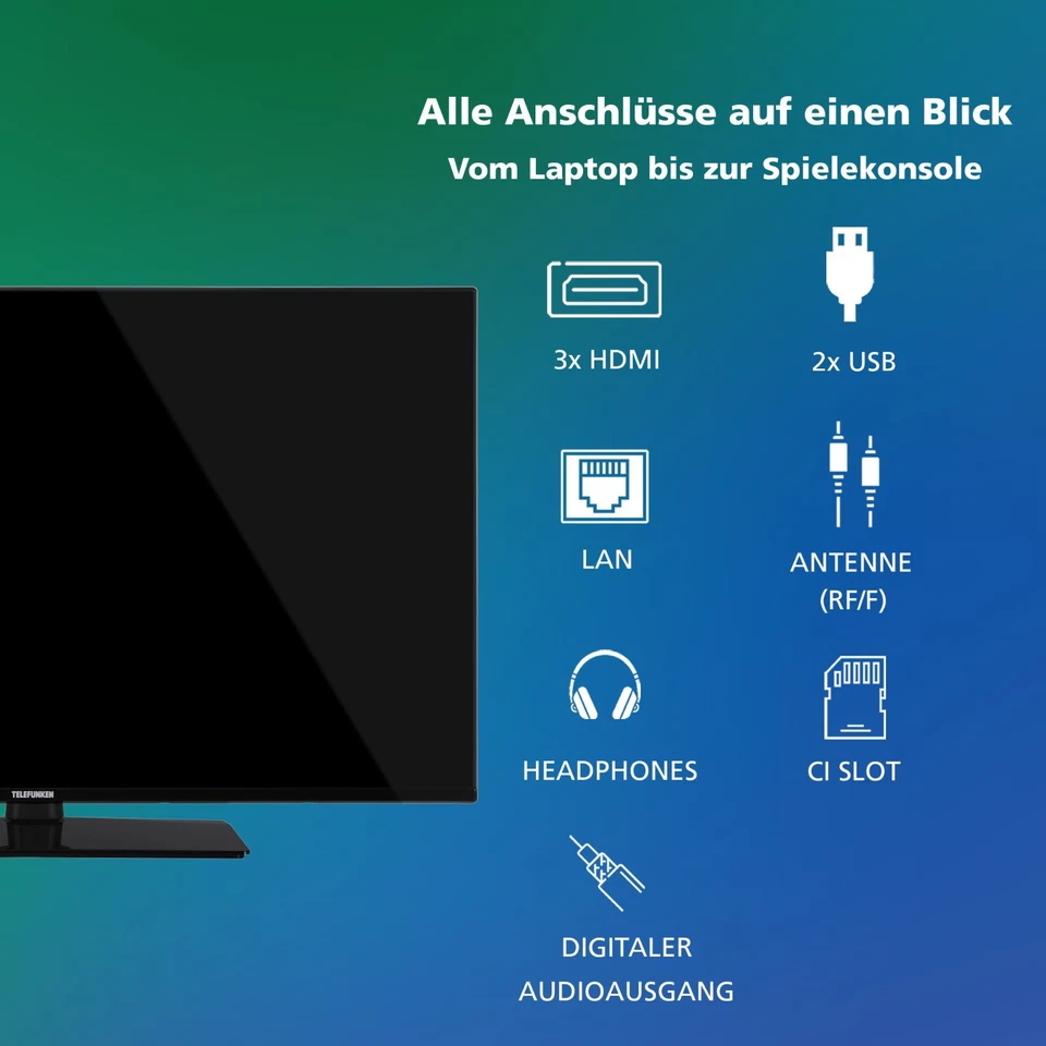 Telefunken 43 Zoll Fernseher VIDAA Smart TV 4K UHD HDR Dolby Vision Dolby Atmos - Bild 4 von 4