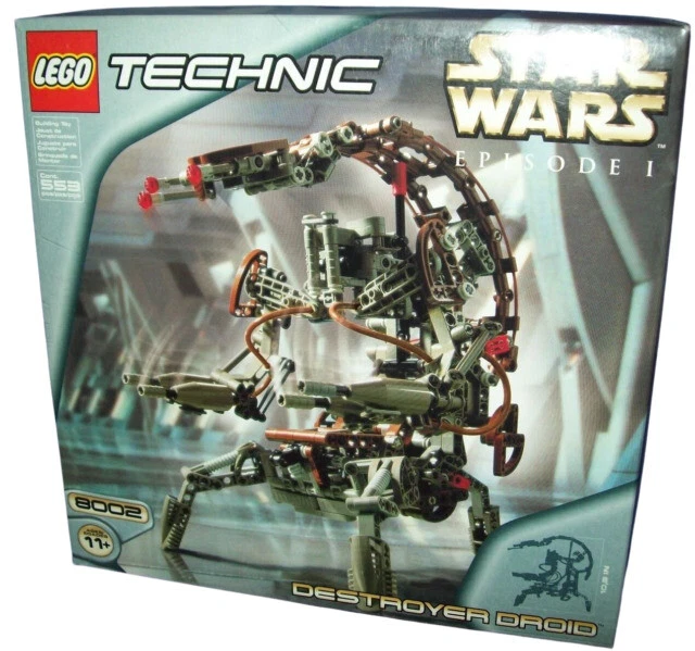 Lego Technic Star Wars Destroyer Droid 8002 Battle Droid 8001 and Pit Droid  8000