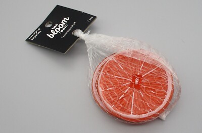 BLOOM ROOM~3 Ct Plastic Artificial ORANGE SLICES Fruit Crafts Vases Decorative