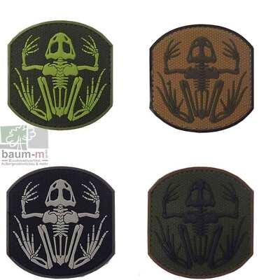 3D Patch Frog Skeleton 7,3 x 7 cm Frosch Skelett Abzeichen Aufnäher Emblem