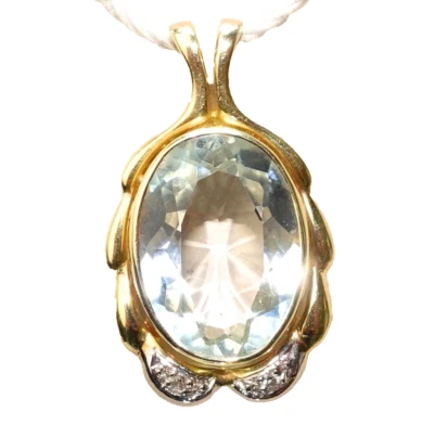 Anhänger Gold Aquamarin 4,3ct. Diamant 0,04ct 585/14K 22x14mm 3,4g - Bild 1 von 4