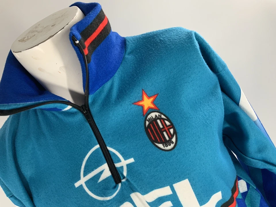 Real Madrid Soccer Pullover M Men Blue Opel Poly ¼ Zip Fleece EUC YGI D3-389 - Image 3 of 4