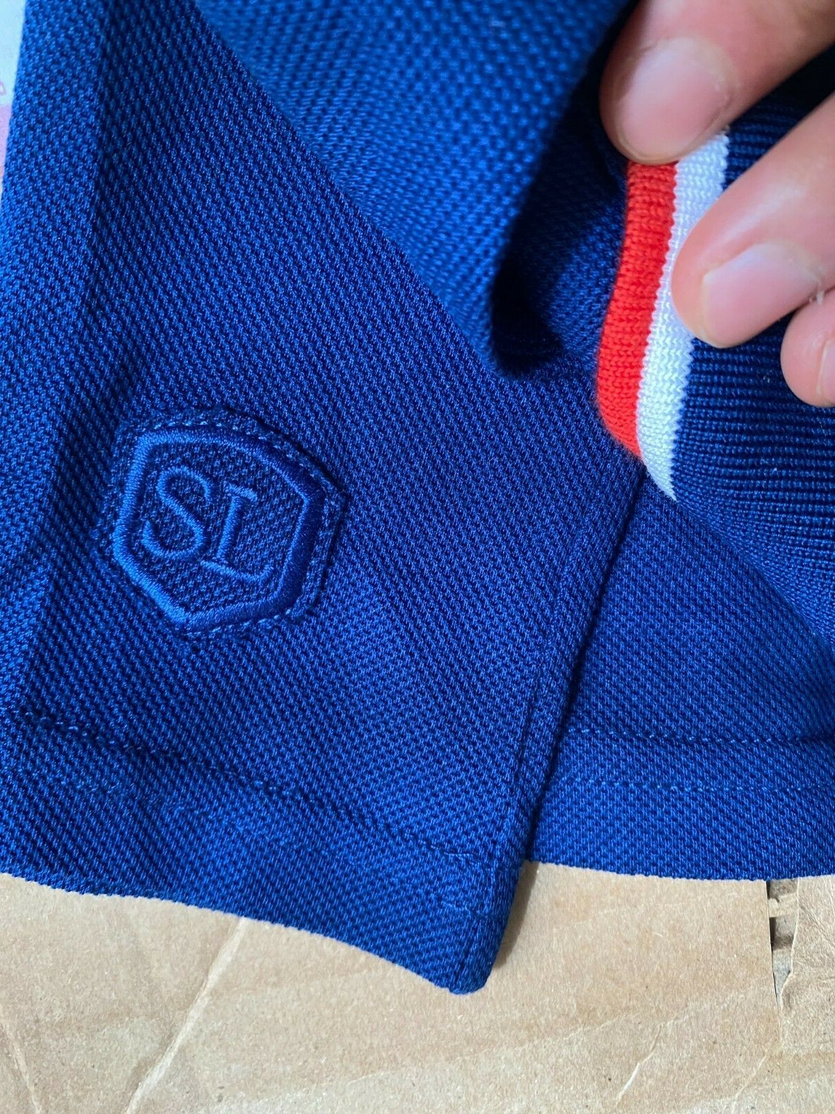 POLO SAINT LAURENT BLU PIQUE TAGLIA XS UOMO COTONE PUNTA TENNIS