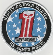 Harley Davidson Salutes US Armed Forces Number 1 patch - 4" circle
