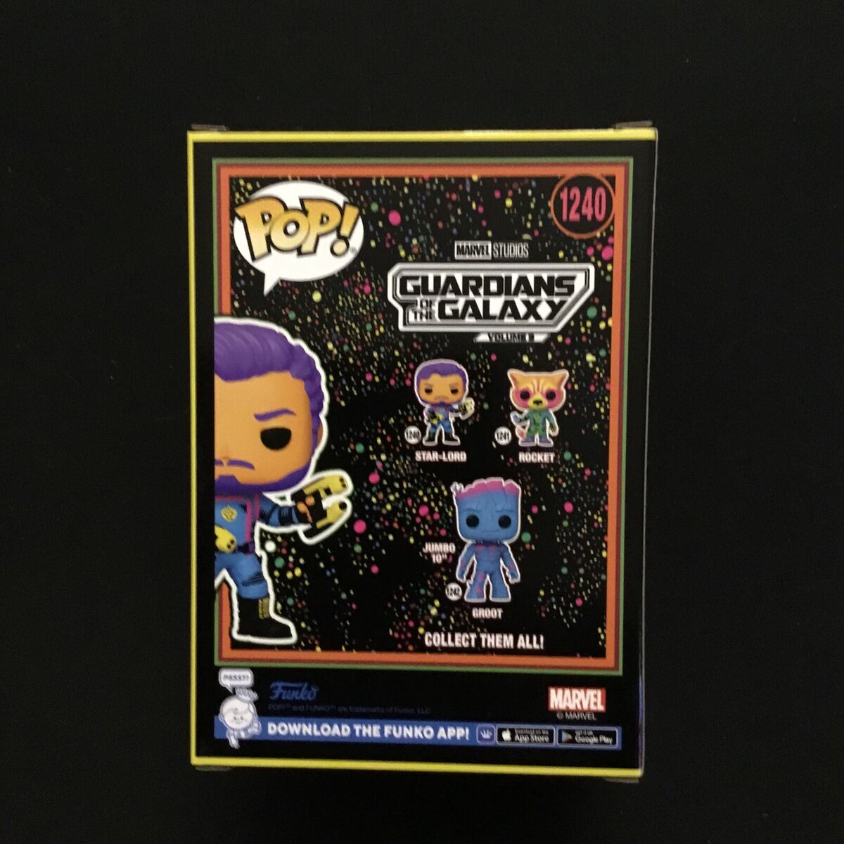 Funko Pop! Star-Lord #1240 Black Light Guardians Of The Galaxy 3!! ￼IN  HAND!!