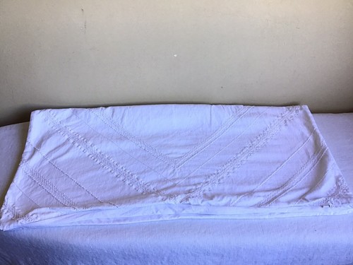 Lucky Brand White Diamond Boho Embroidered Square European Pillow Sham 26" x 26" - Picture 6 of 11