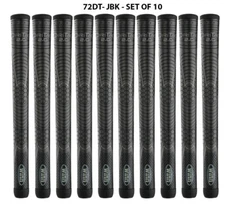 Set of 10 -Winn DRI-TAC 2.0 OVERSIZED Jet Black Golf Grip - 72DT-JBK