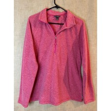 Eddie Bauer Fleece Pullover 1/4 Zip Long Sleeve Pink Top Women's TL