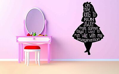 Wall Vinyl Sticker Decals Mural Room Design Alice In Wonderland Girl bo1648
