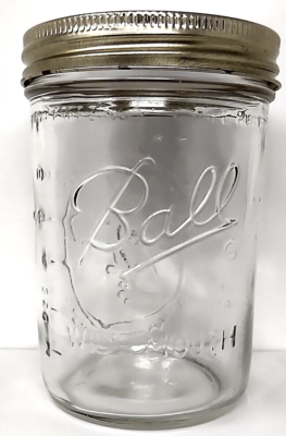 #ad Ball Wide Mouth Jar Clear 16 Ounce Harvest Theme With Lid $6.49