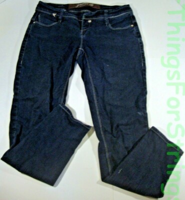Grane Junior Dk Blue Jeans Extra Skinny Size 0 98% Cotton Inside Button Low Zip