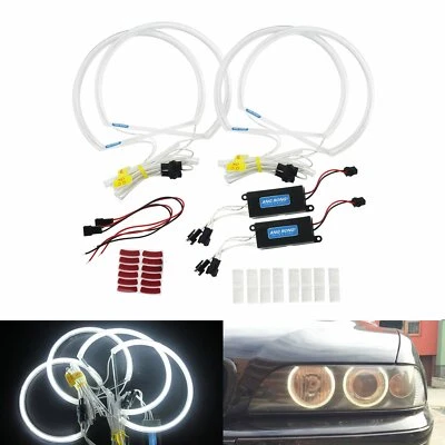 Kit 4 Anneaux BMW CCFL Angel Eyes Blanc 7000K Feux Phare SERIE 3 5 E36 E46 E39 - Photo 1/4