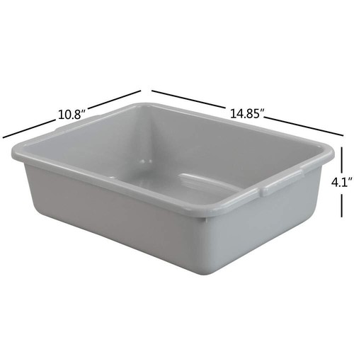 4 Packs 8l Small Commercial Bus Tubs Grey Bus Box Wash Basin 14.85" X 10.8" X - Picture 2 of 8