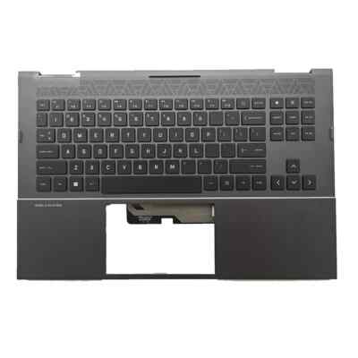 Black For HP OMEN 16-B TPN-Q265 Palmrest RGB Backlit US Keyboard Top Case