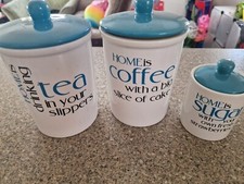 The Old Pottery Company Tea Coffee Sugar Pots-