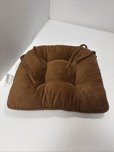 Sears Brown Corduroy Tufted Chair Pad Cushion – 14” x 14” – Cotton Cover – Ureth