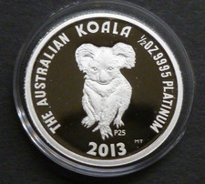 1/2oz Platinum Proof $50 Australian Koala 25th Anniversary+Silver medallion 2013 1798.00 per troy oz