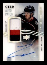 COLE SILLINGER 2023/24 UD PREMIER STAR 3-COLOR JERSEY PATCH AUTO #18/49 BG1035