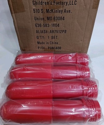 Set Of 4, 12'' Candy Apple Red Angeles Legs For Baseline Table, Toddler, Pre-K