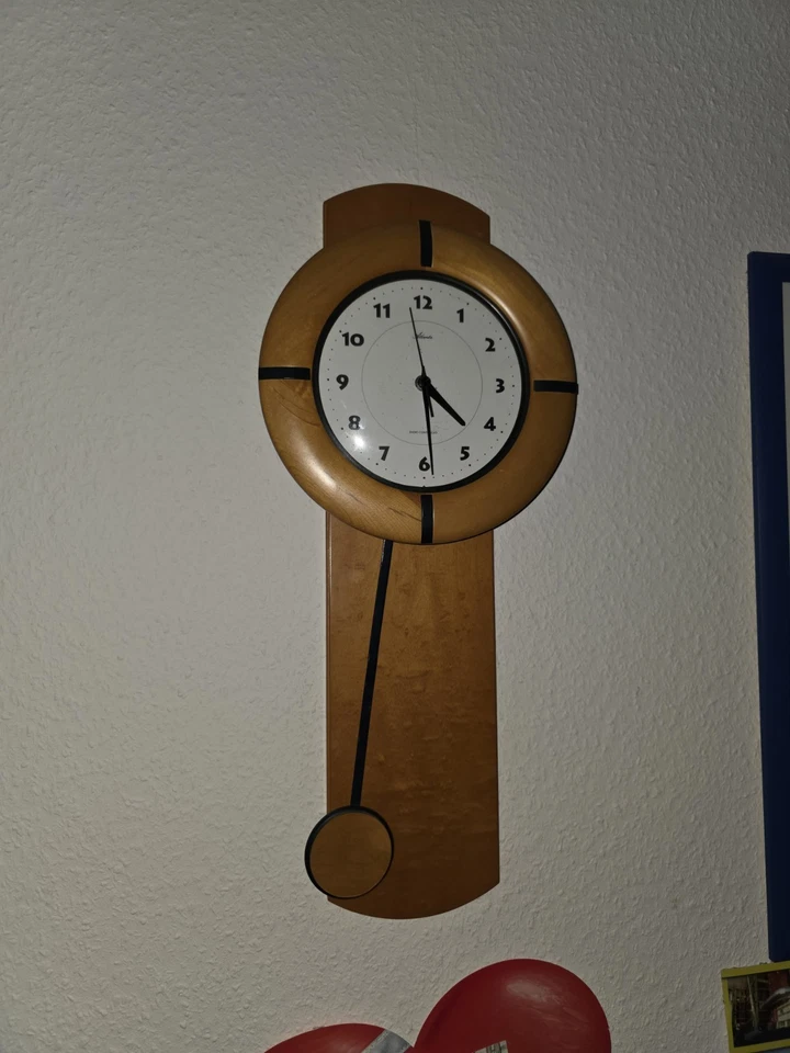 Atlanta Funk Uhr  Wanduhr mit Pendel, Farbton Erle  hellbraun - Bild 2 von 3