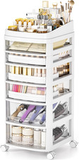 6-Drawer Rolling Cart - Clear Organizer for Makeup, Crafts  Baby Items