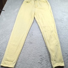 Vintage Lee Riveted Jeans Womens 6 Yellow Overdyed Mom Taper Made in USA Denim